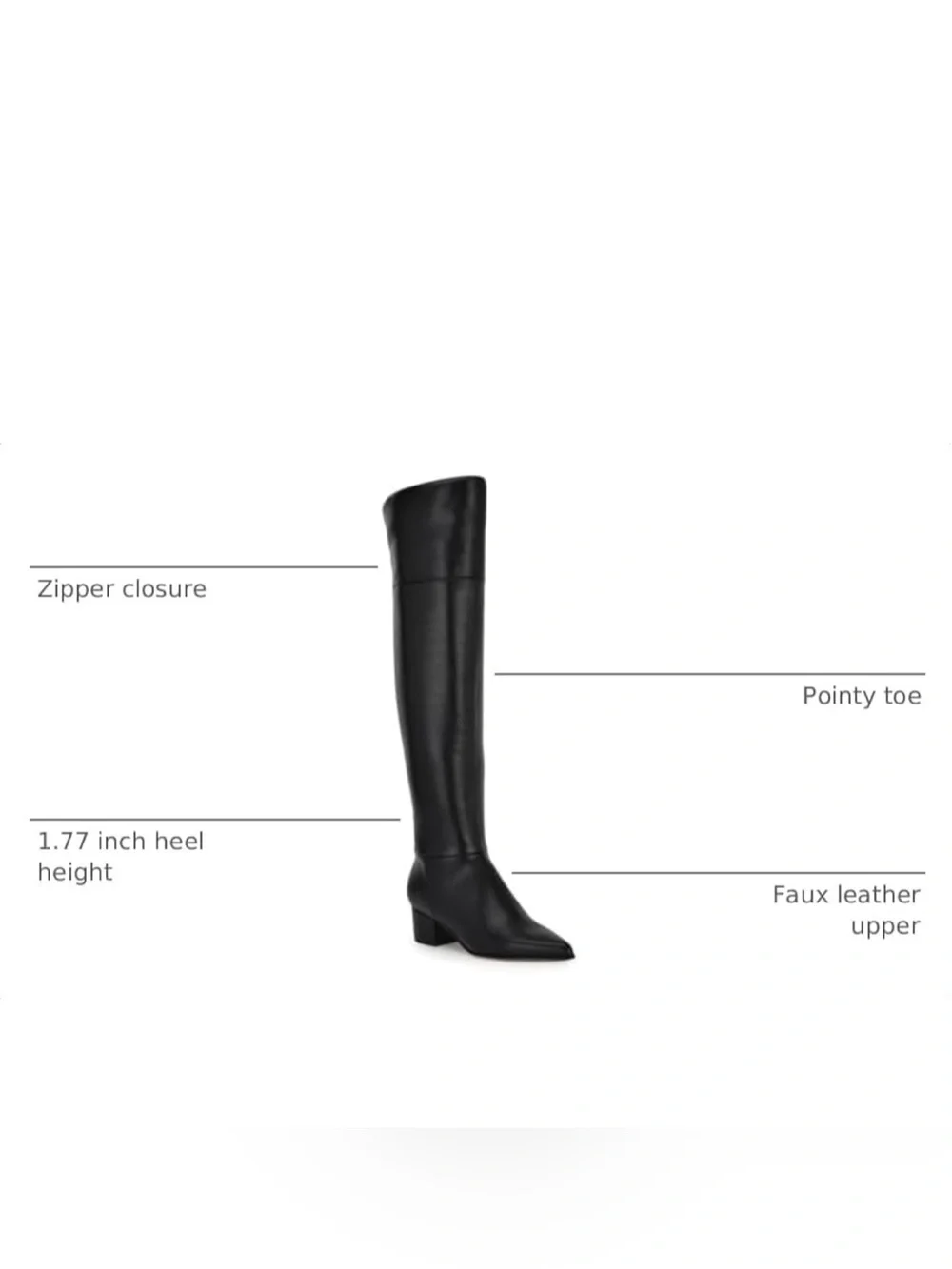 Nine West Black Over-the-Knee Leather Boots